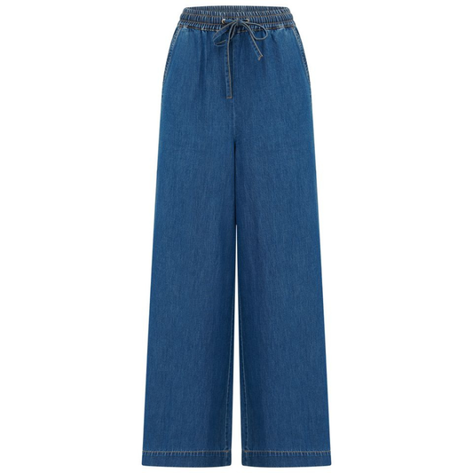 Sugarhill Brighton Megan Scallop Trousers Deep Blue Denim TR0123