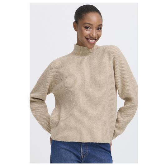 Ichi Ducie Jumper Oatmeal Melange 20124039