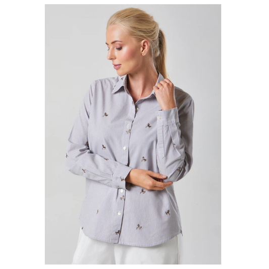 Alice Collins Bella Shirt Pebble Stripe Horse