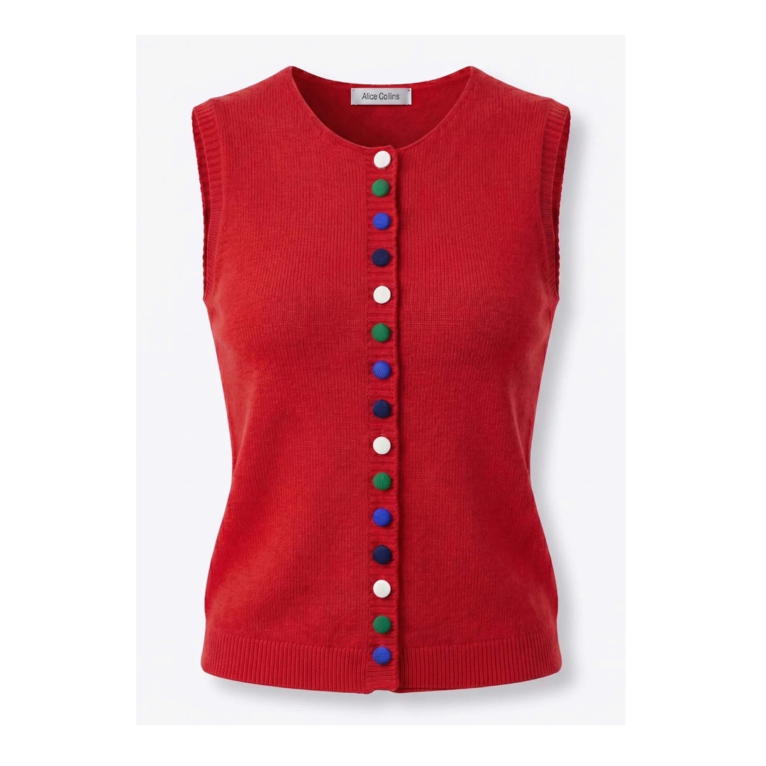 Alice Collins Cindy Waistcoat Ruby 037A124