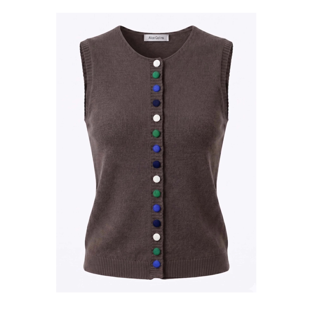 Alice Collins Cindy Waistcoat Chocolate Chip 037A124
