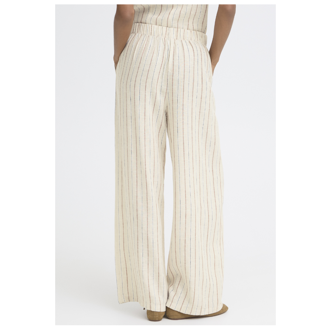 Ichi Linno Pants Brown Stripe 20125605
