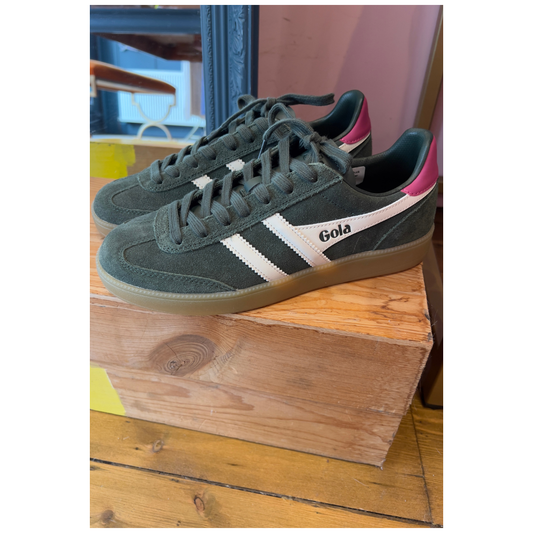 Gola Viper Trainer Dark Khaki/Fuchsia/White/Gum