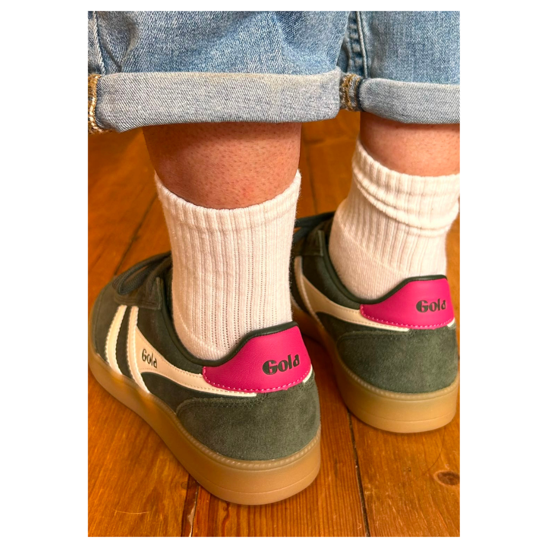 Gola Viper Trainer Dark Khaki/Fuchsia/White/Gum