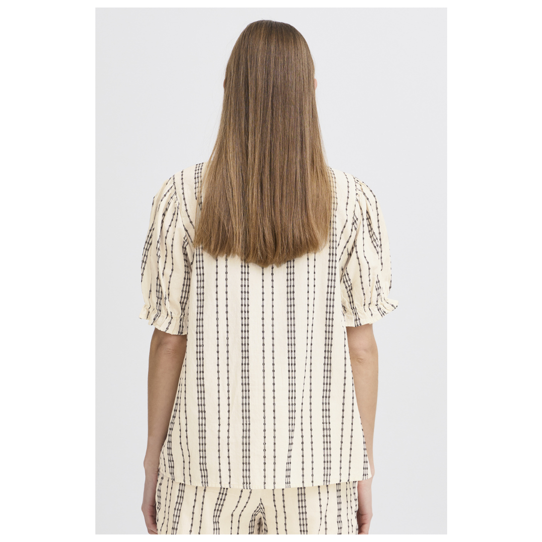 Ichi Josine Shirt Delia Birch/Black 20122694