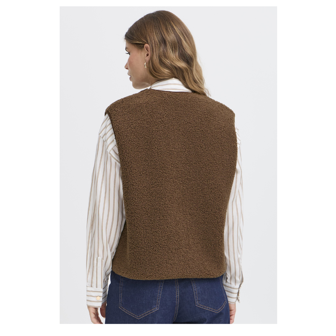 Fransa Gwynne Waistcoat Cocoa Cardigan 20617286