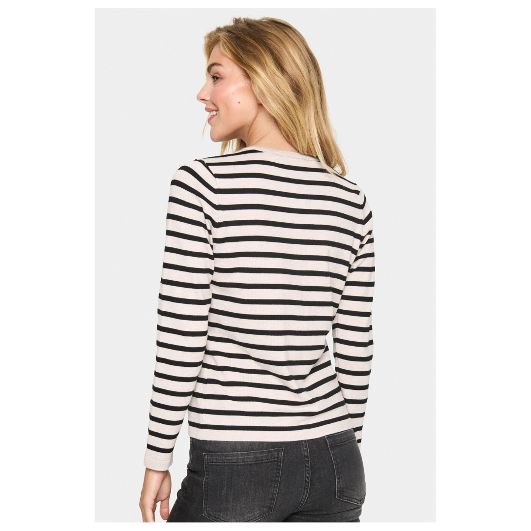 Saint Tropez Mila Striped Cardigan Grey Morn 30513767