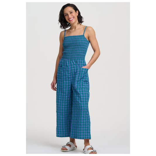 Sugarhill Brighton Annabeth Jumpsuit Blue/Green Check JS0242