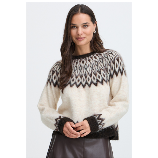 B Young Milou Jumper Birch Java 20819504