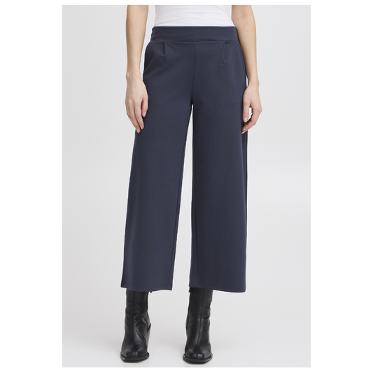Ichi Kate Sus Wide Casual Pants Cropped Total Eclipse 20116301