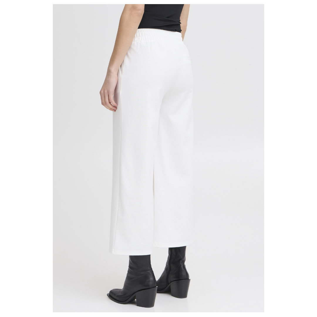 Ichi Kate Sus Wide Casual Pants Cropped Cloud Dancer 20116301