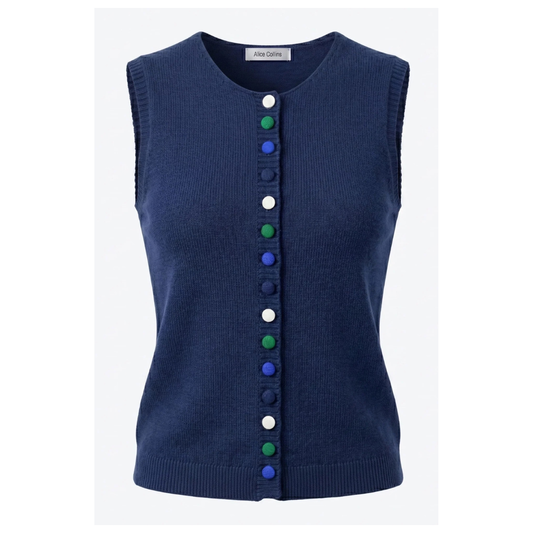 Alice Collins Cindy Waistcoat Rich Navy 037A124