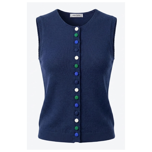 Alice Collins Cindy Waistcoat Rich Navy 037A124