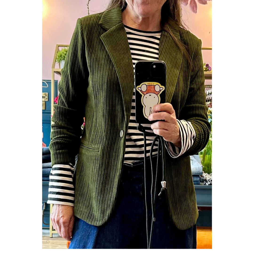 Ichi Kate Corduroy Blazer Rifle Green 20124970