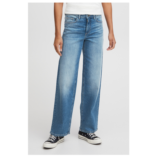 Ichi Twiggy Straight Long Jeans Light Blue 20119128