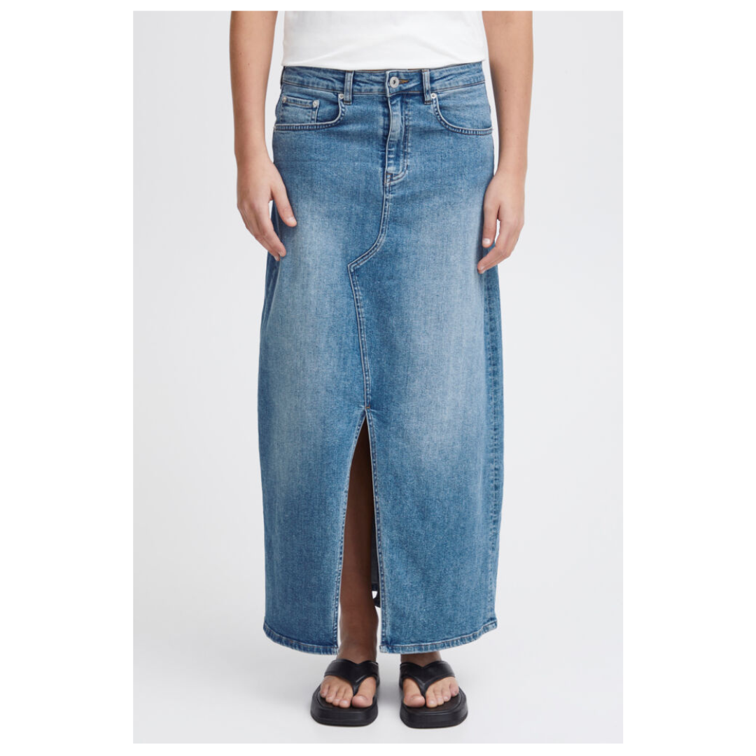 Ichi Twiggy Denim Skirt Light Blue 20121394