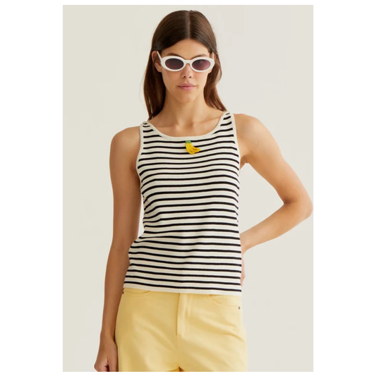 Compania Fantastica Knit Vest Navy Stripe Banana 10308