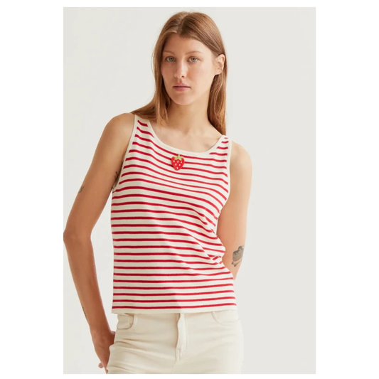 Compania Fantastica Knit Vest Red Stripe Strawberry 10307