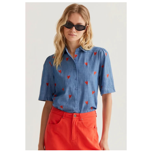 Compania Fantastica Heart Shirt Blue/Orange 40011