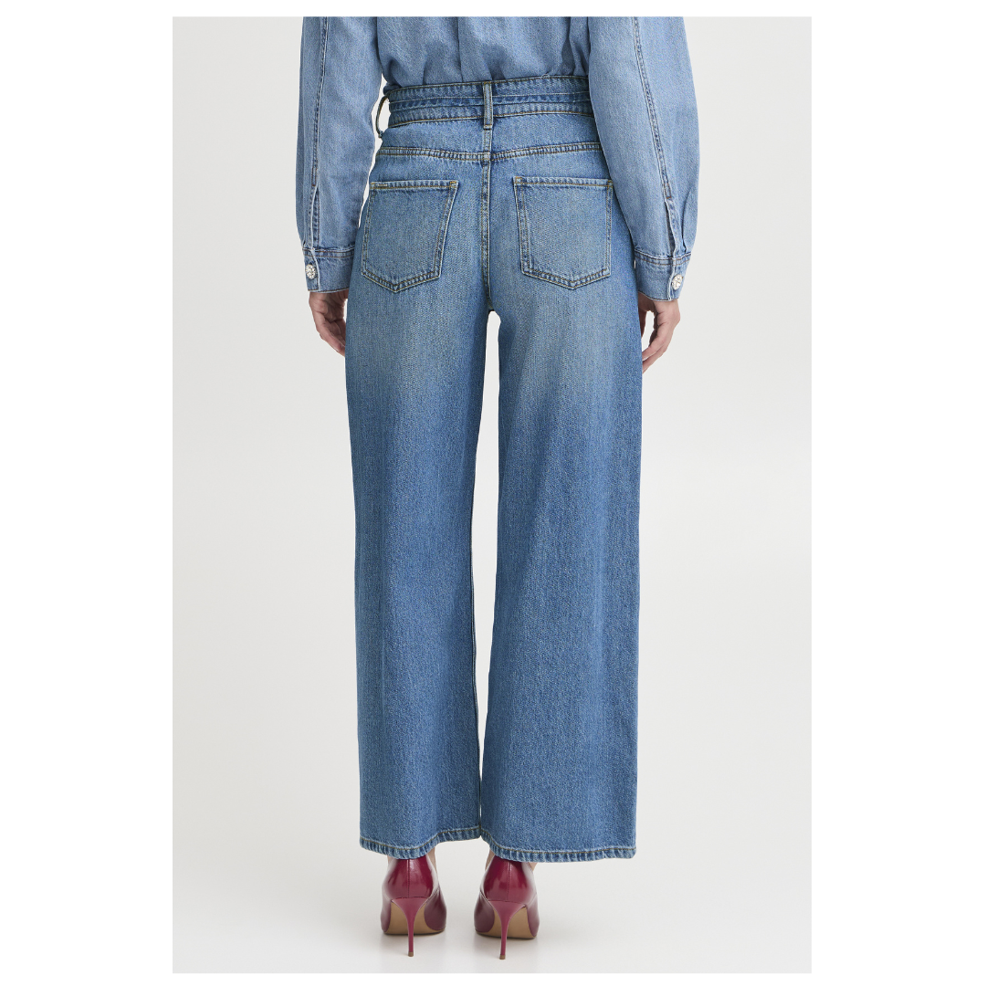 B Young Kimu Belt Jeans Mid Blue 20816169