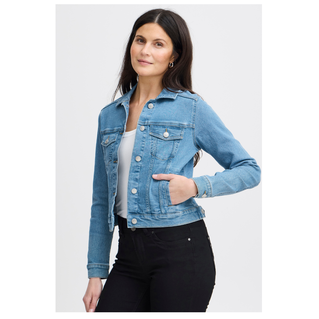 Fransa Denima Jacket Light Blue 20615240