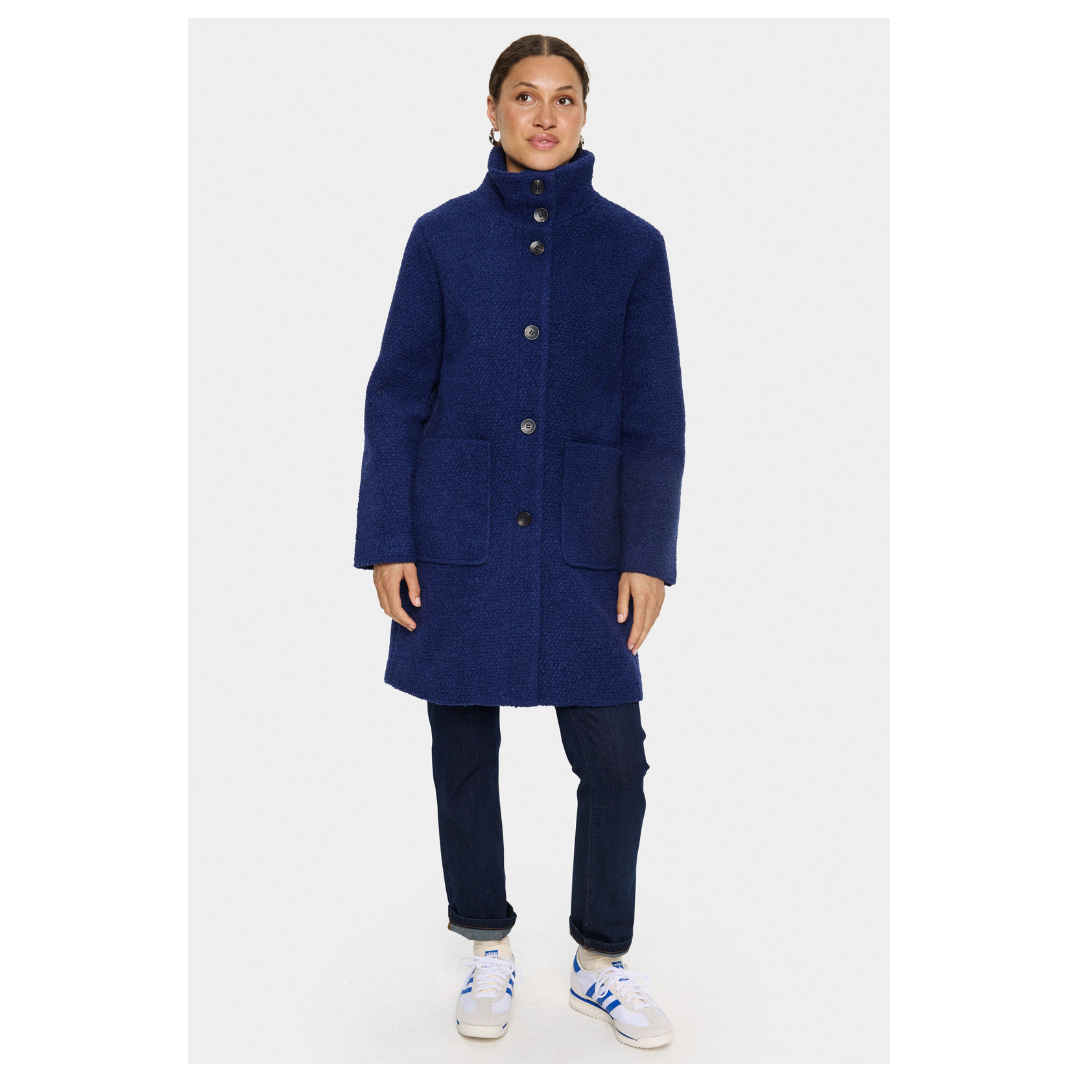 Saint Tropez Ferddy Wool Coat Midnight Sail 30513444