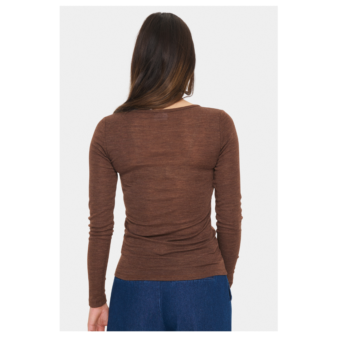 Saint Tropez Garima Wool Blouse Fondue Fudge 30513525