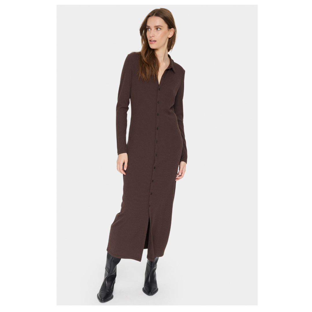Saint Tropez Goda Dress Dark Oak 30513502