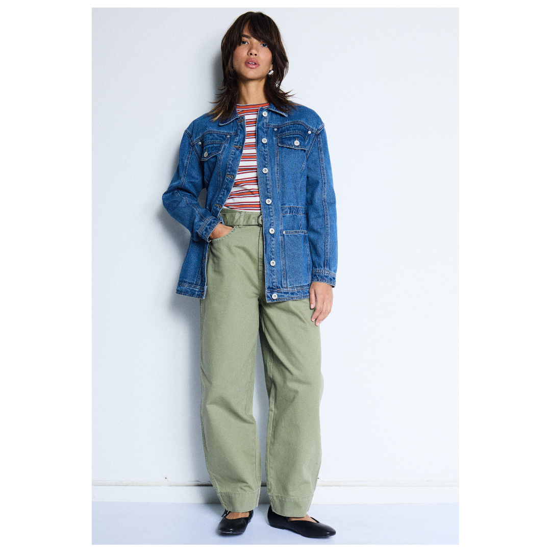 Ichi Olia Jeans Oil Green 20125029