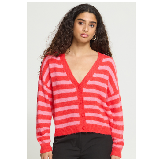 Ichi Blush Cardigan Poinsettia 20126389