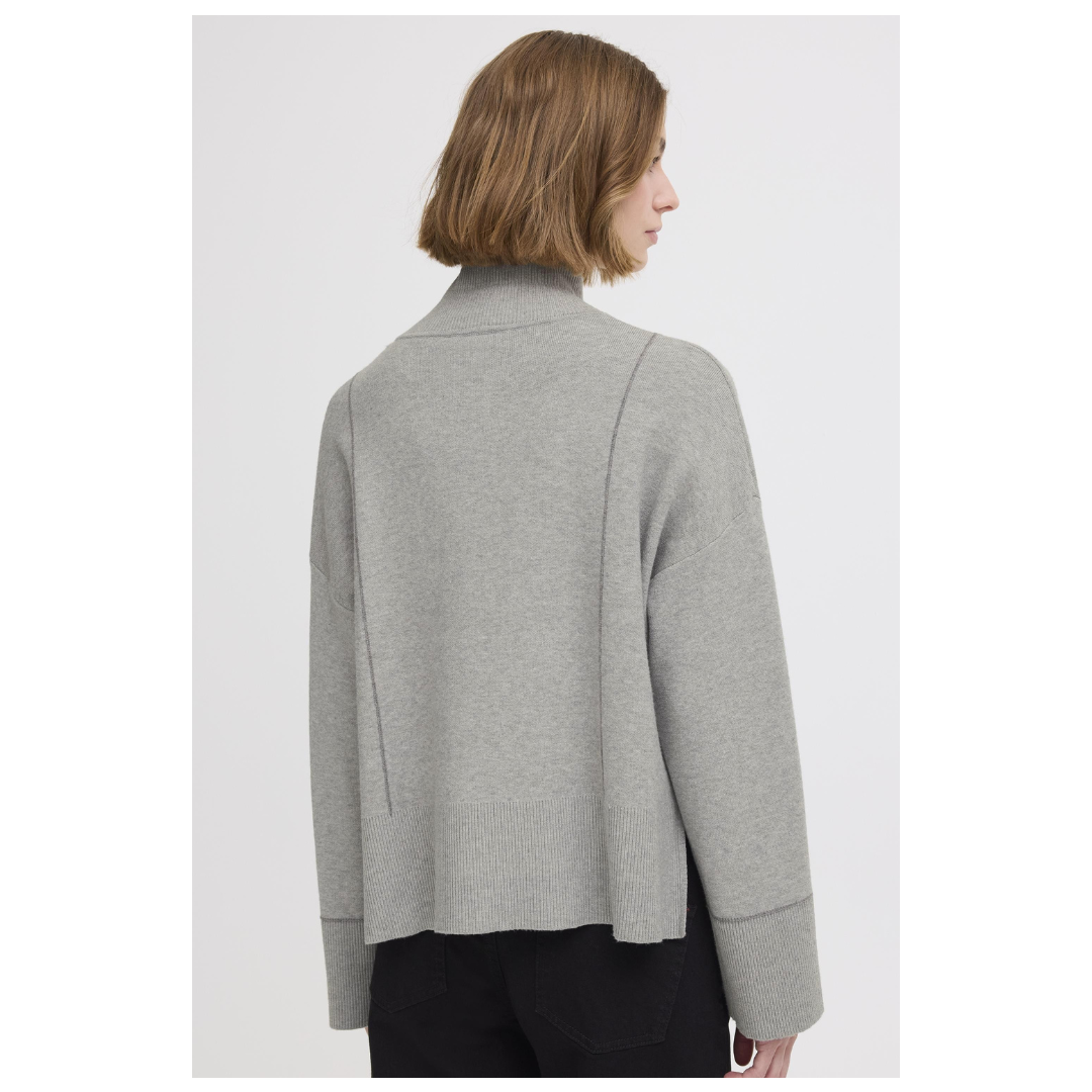 Ichi Ballia Cardigan Grey Melange 20124239