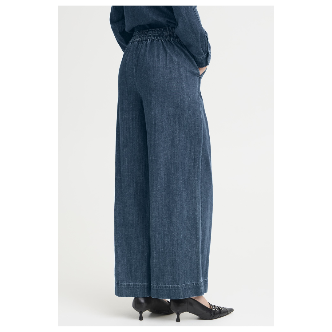 Ichi Aubery Pants Washed Dark Denim 20124030