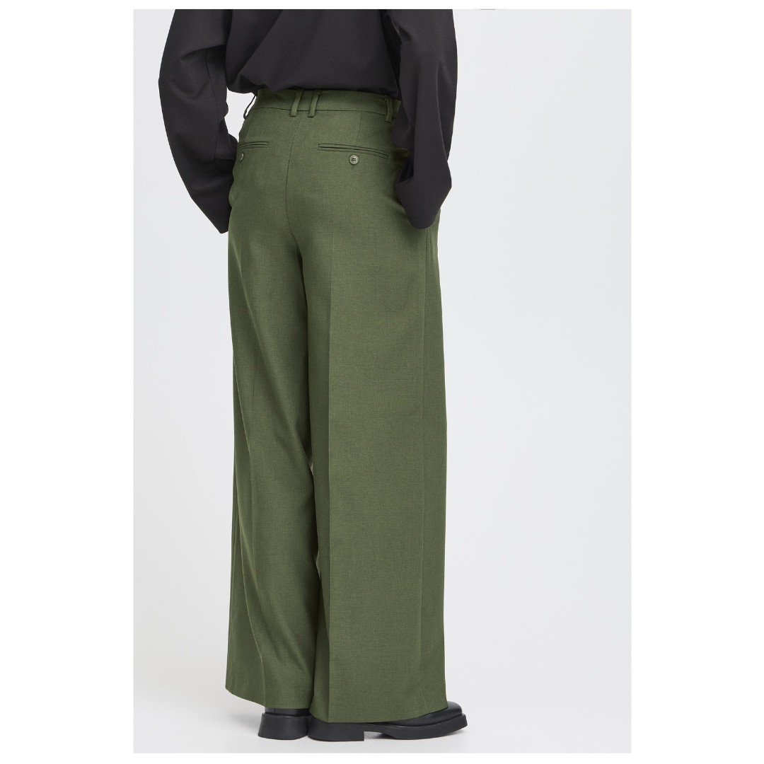 Ichi Lexi Pants Rifle Green 120124230
