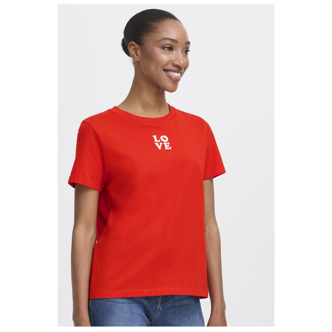 Ichi Camino T Shirt Fiery Red 20124245