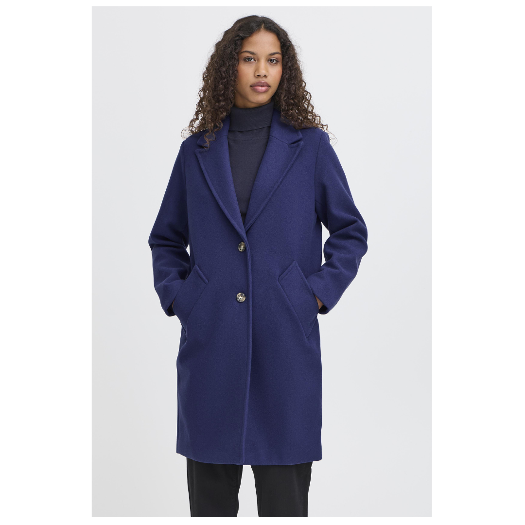 Ichi Jannet Coat Patriot Blue 120123145