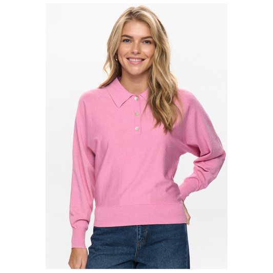 Numph Nudajana Polo Top Fuchsia Pink 706426