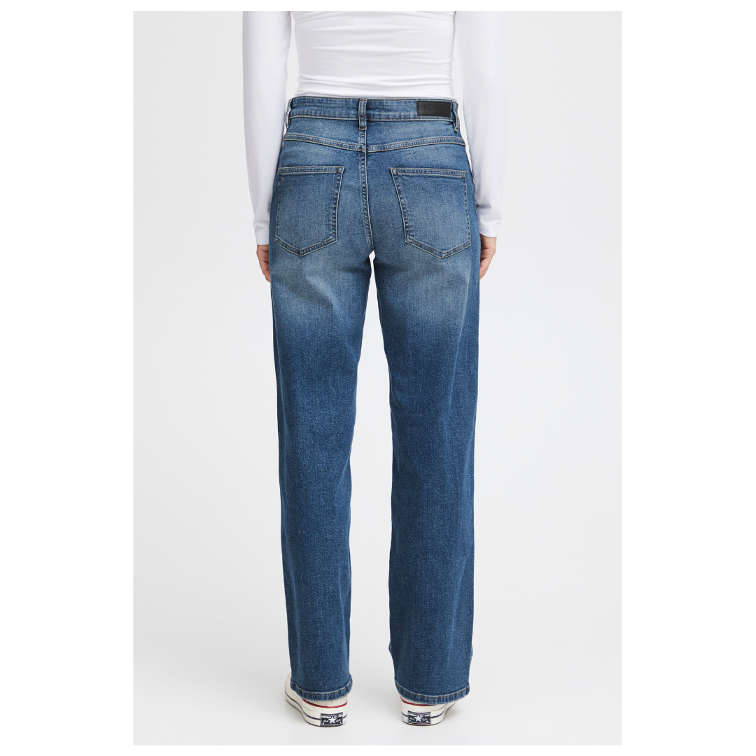 Ichi Twiggy Straight 30" Jeans Medium Blue 20119128