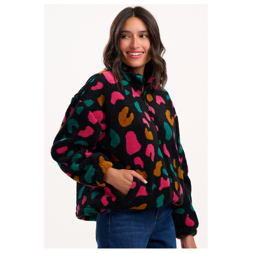 Sugarhill Brighton Hartley Zip Up Fleece Colourful Shapes J0003