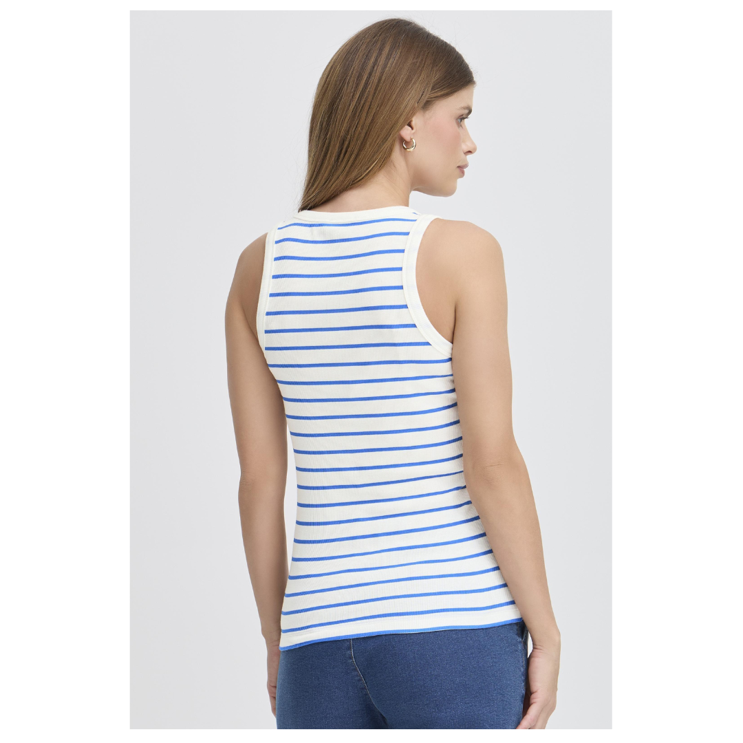 Fransa Hizamond Stripe Top Blue Lolite 20605595