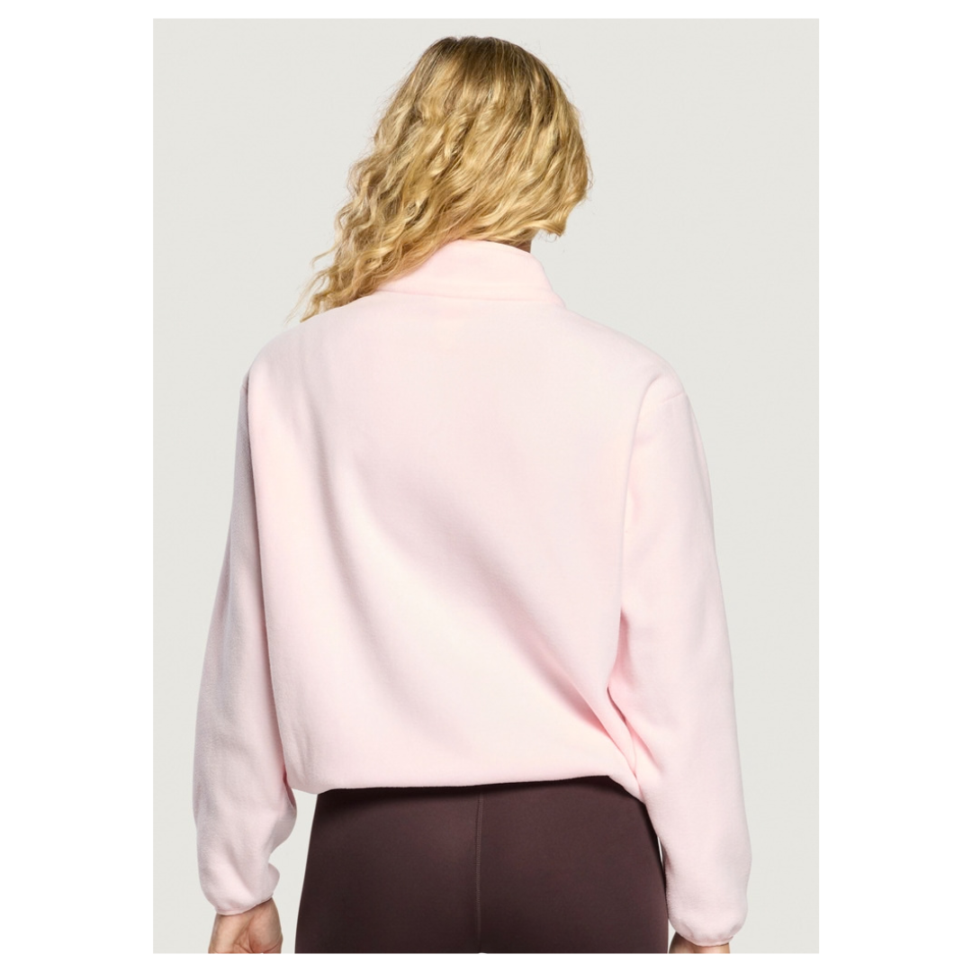 GymplusCoffee Polar Half Zip Fleece Ballet Pink