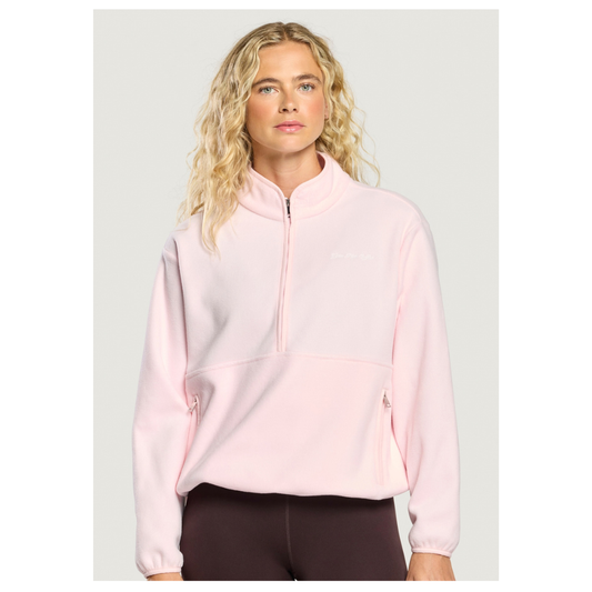 GymplusCoffee Polar Half Zip Fleece Ballet Pink