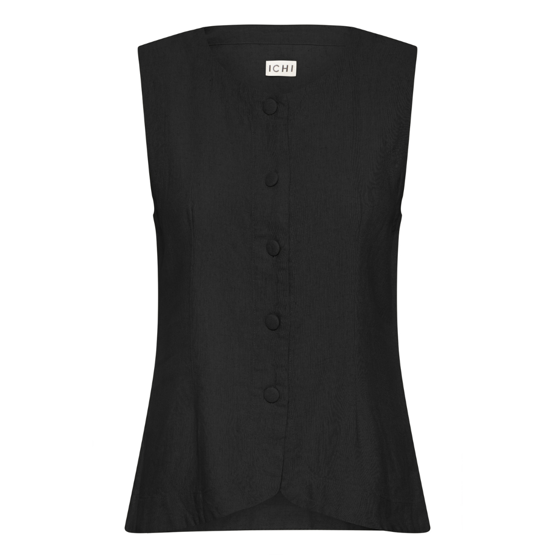 Ichi Linno Waistcoat Black 20122914