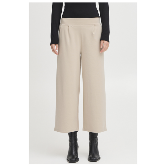 Ichi Kate Sus Wide Casual Pants Cropped Doeskin 20116301