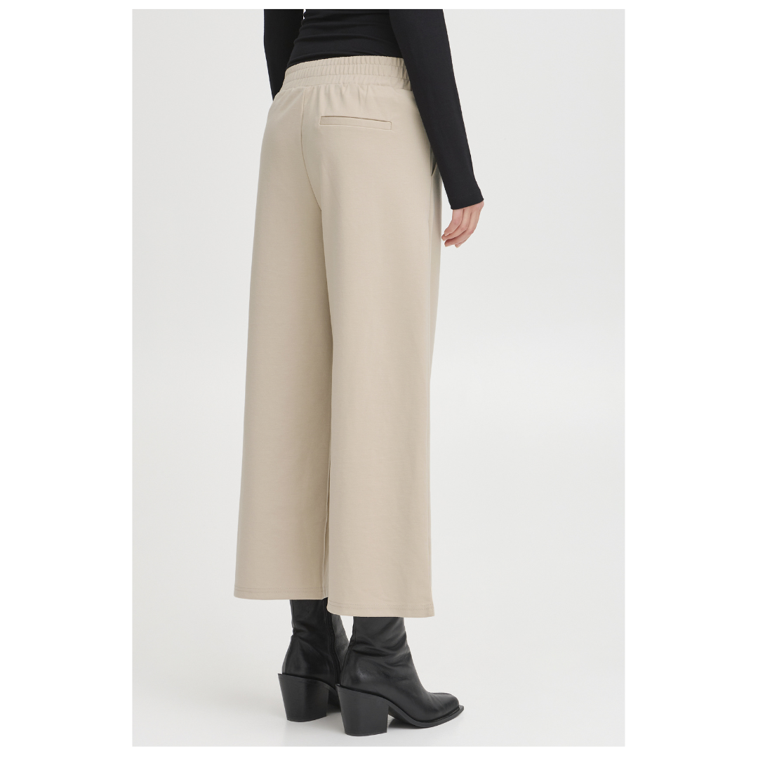 Ichi Kate Sus Wide Casual Pants Cropped Doeskin 20116301