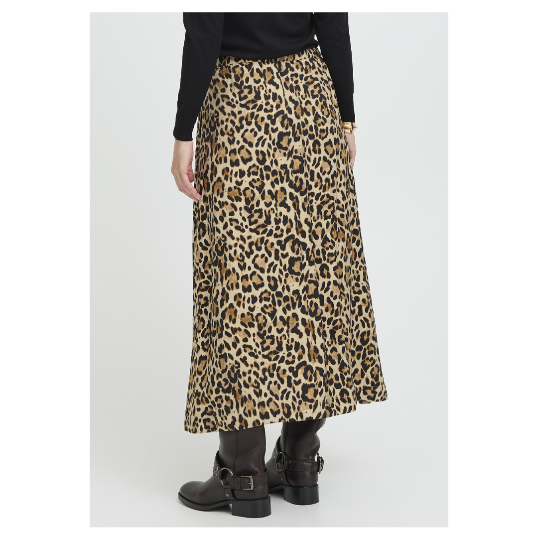 B Young Ihamma Skirt Humus Leopard 20817095