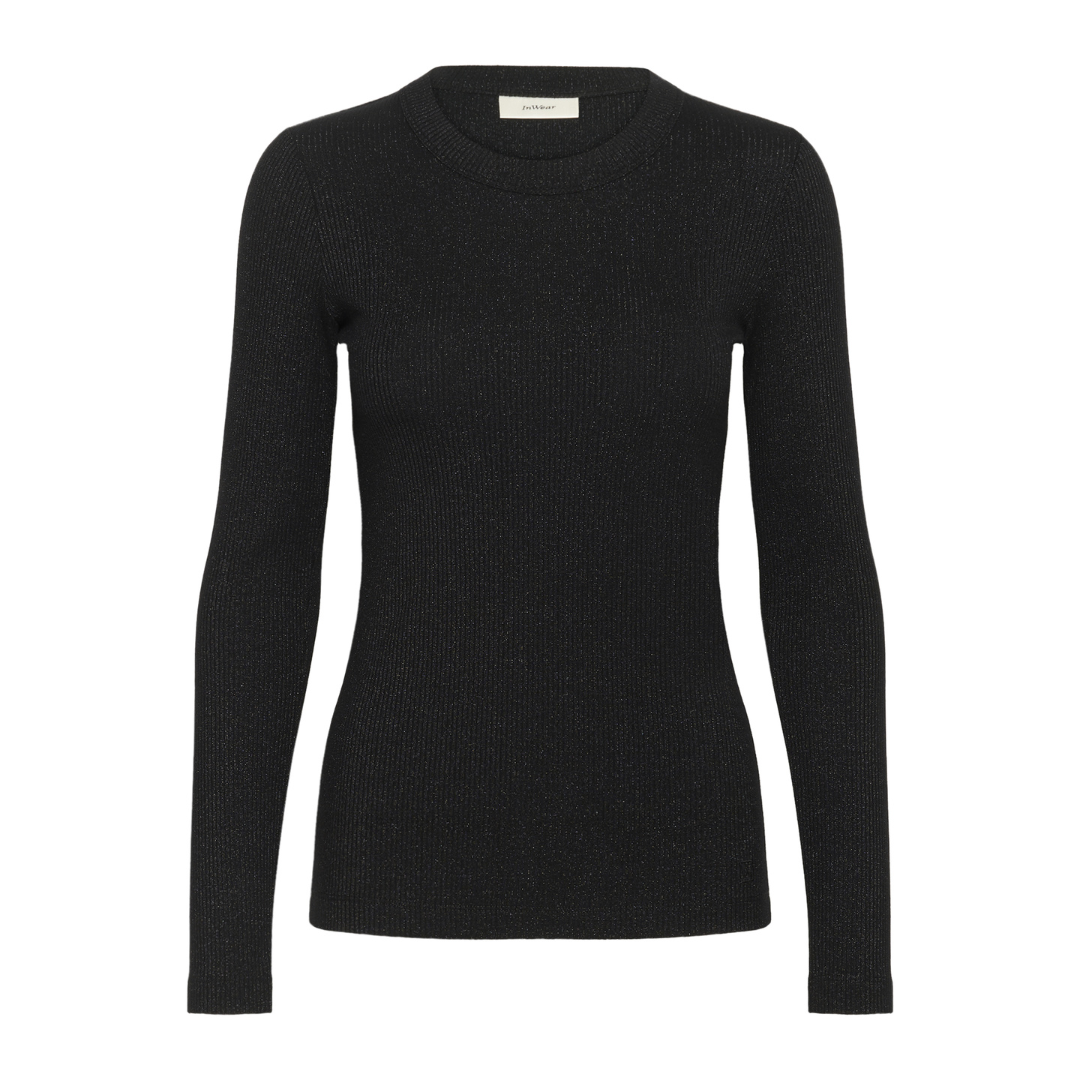 Inwear Dagna Lurex LS T Shirt Black Glitter 30111093