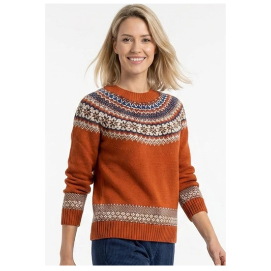 Pretty Vacant Susan Snowflake Sweater Gold Flame