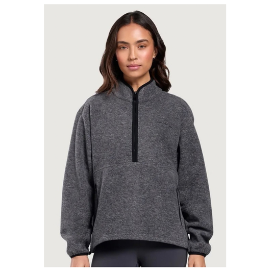 GymplusCoffee Polar Half Zip Fleece Dark Heather Grey
