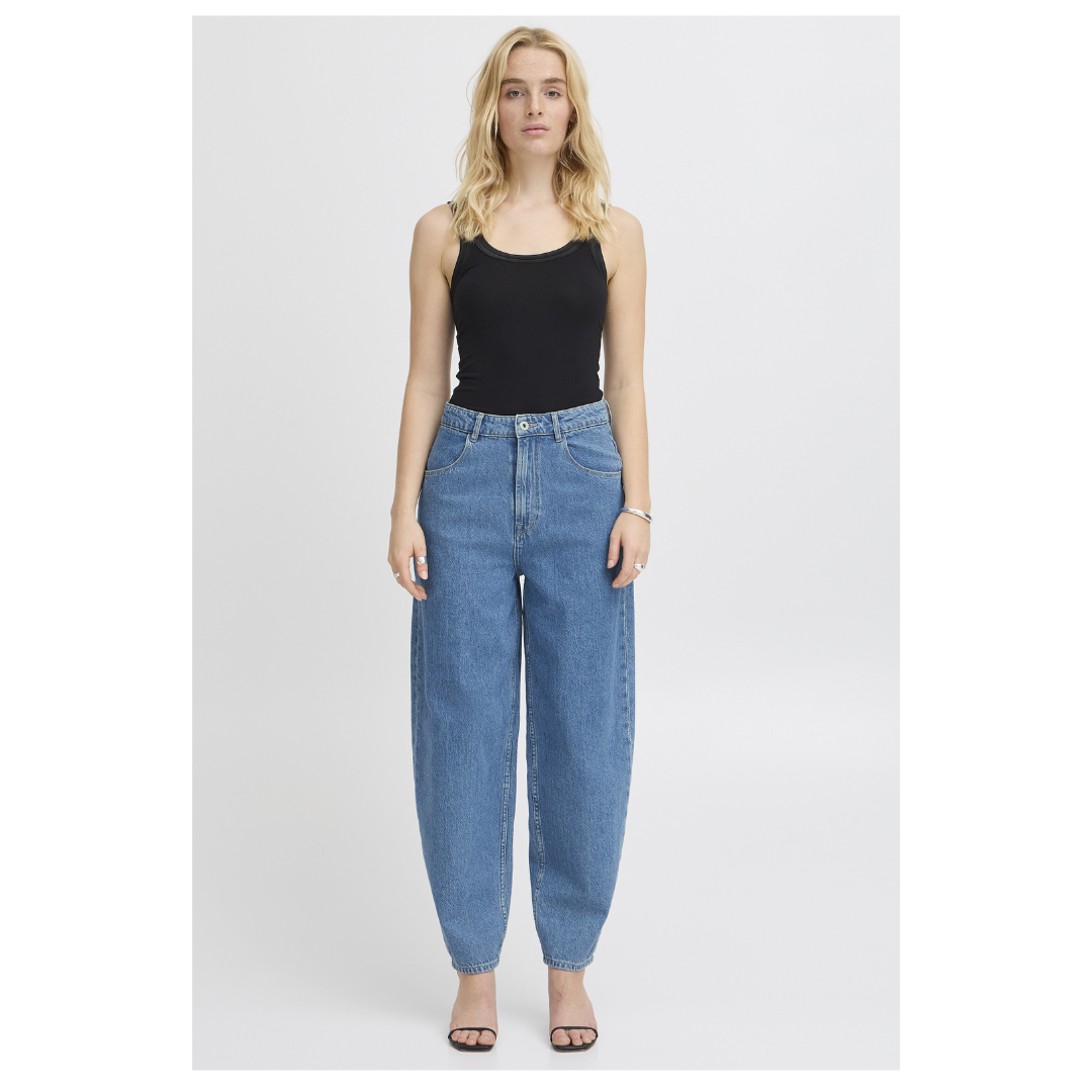 Ichi Berisel Pants Medium Blue 20122883