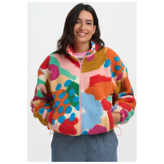 Sugarhill Brighton Hartley Zip up Fleece Abstract Floral J0025
